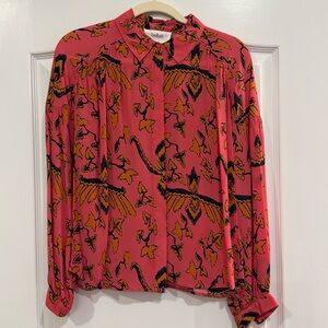 ba&sh printed button down collar shirt NWOT